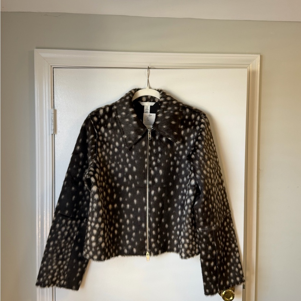 NWT H&M Leopard Collared Jacket